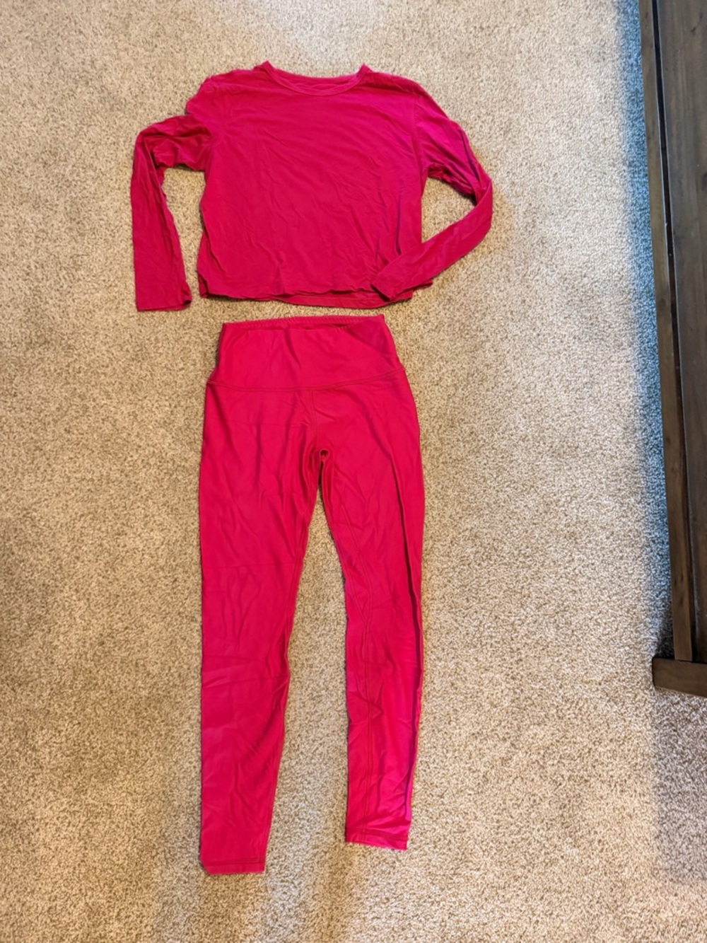 Crz Yoga Vibrant Pink Two-Piece Active Set - Long Sleeve & High-Waist Leggings